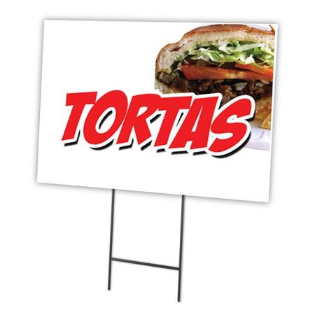 Signmission Tortas Yard Sign & Stake outdoor plastic coroplast window, C-1216 Tortas C-1216 Tortas
